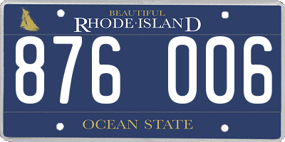 RI license plate 876006