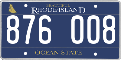RI license plate 876008