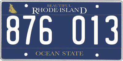 RI license plate 876013