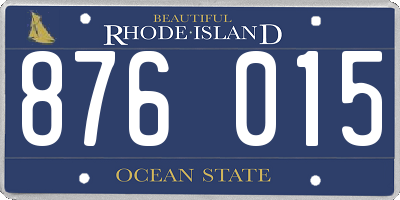 RI license plate 876015