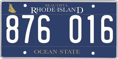 RI license plate 876016