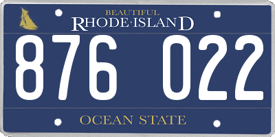RI license plate 876022
