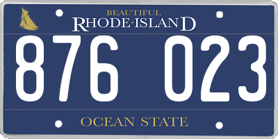 RI license plate 876023