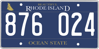 RI license plate 876024