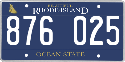 RI license plate 876025