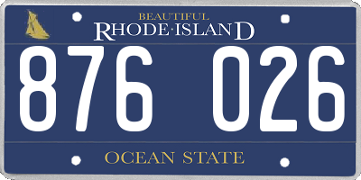 RI license plate 876026