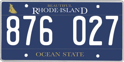 RI license plate 876027