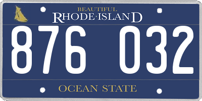 RI license plate 876032