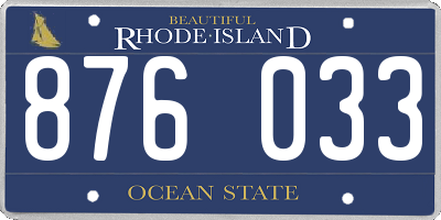 RI license plate 876033