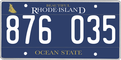 RI license plate 876035