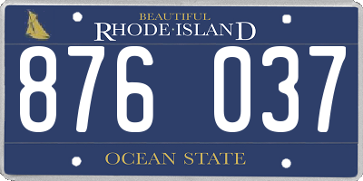RI license plate 876037