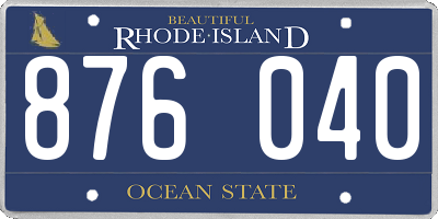 RI license plate 876040