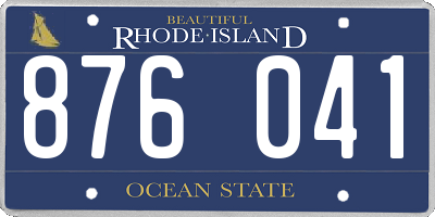 RI license plate 876041