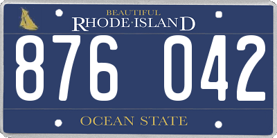 RI license plate 876042