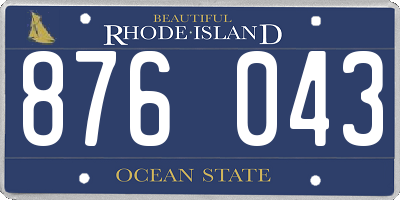 RI license plate 876043