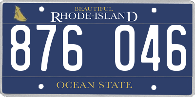 RI license plate 876046