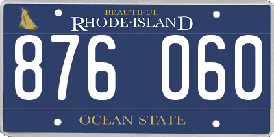 RI license plate 876060