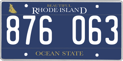 RI license plate 876063