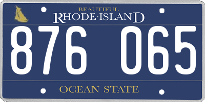 RI license plate 876065