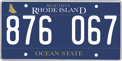 RI license plate 876067