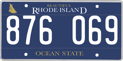 RI license plate 876069
