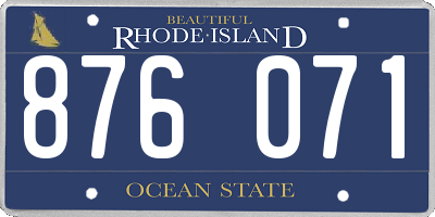 RI license plate 876071