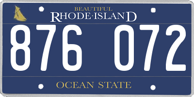 RI license plate 876072