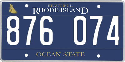 RI license plate 876074