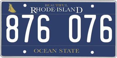RI license plate 876076