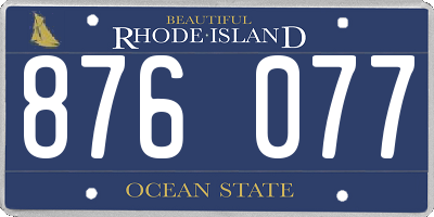 RI license plate 876077