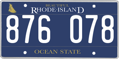 RI license plate 876078