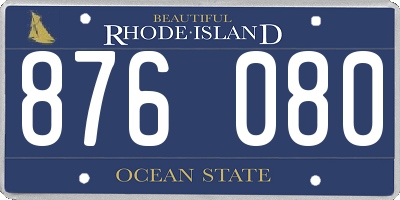 RI license plate 876080