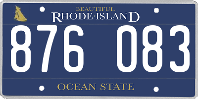 RI license plate 876083