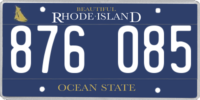 RI license plate 876085