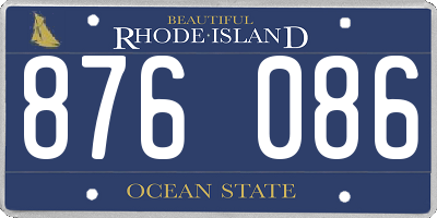 RI license plate 876086