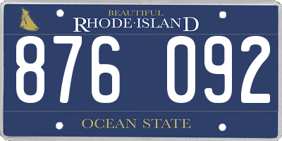 RI license plate 876092