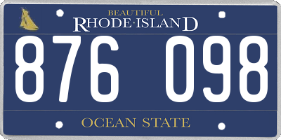RI license plate 876098