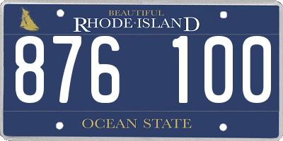 RI license plate 876100