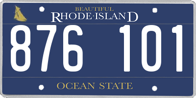 RI license plate 876101