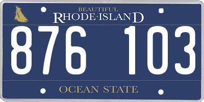 RI license plate 876103