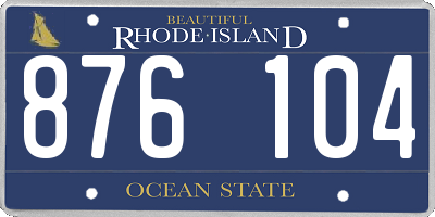 RI license plate 876104