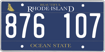 RI license plate 876107