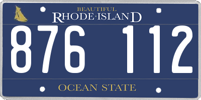 RI license plate 876112