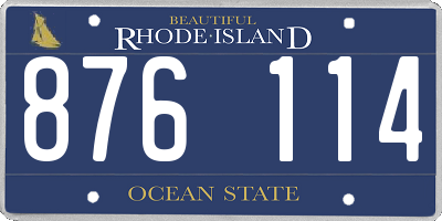 RI license plate 876114