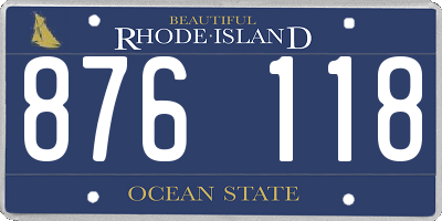 RI license plate 876118