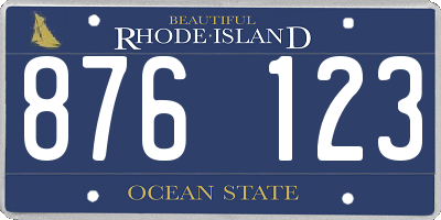 RI license plate 876123