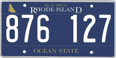 RI license plate 876127