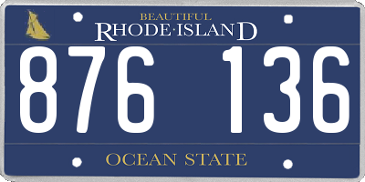 RI license plate 876136