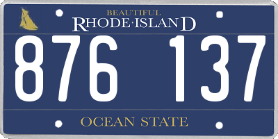 RI license plate 876137