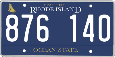 RI license plate 876140